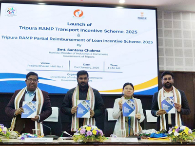 Tripura launches Ramp Incentive scheme under Industries and Commerce Department during a programme held at Pragna Bhavan in Agartala on January 2.